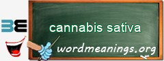 WordMeaning blackboard for cannabis sativa